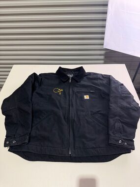 Carhartt Detroit Black Men's Utility Work Jacket with Yellow Embroidery XL